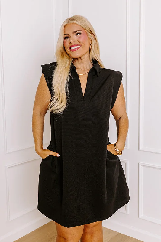 Coastal Dreamer Mini Dress in Black Curves Trendy Lace Mini Dress