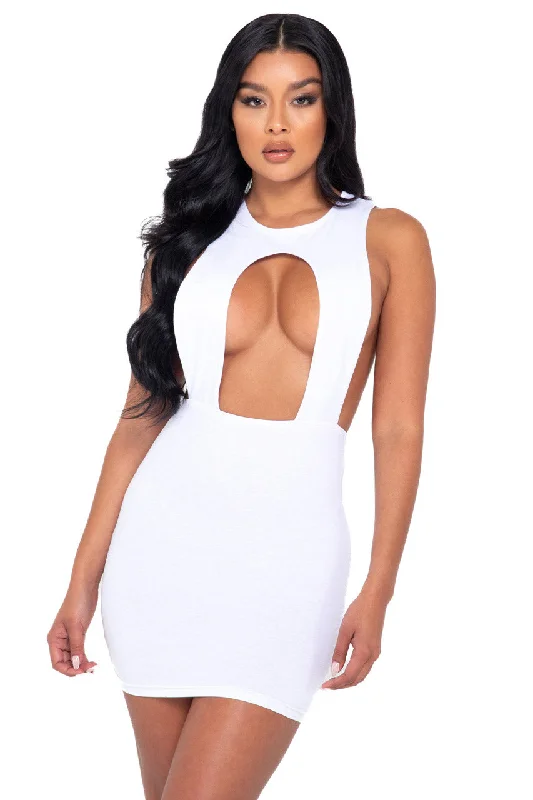 Cut Out High Neck Mini Dress Comfortable Polka Dot Mini Dress