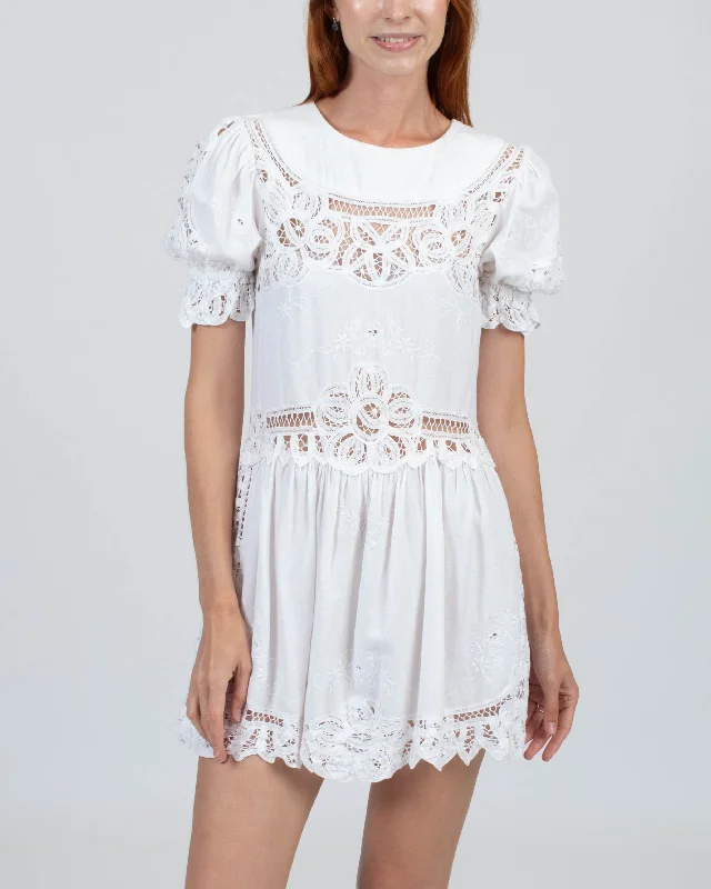 Embroidered Mini Dress Stylish Sweetheart Neck Mini Dress