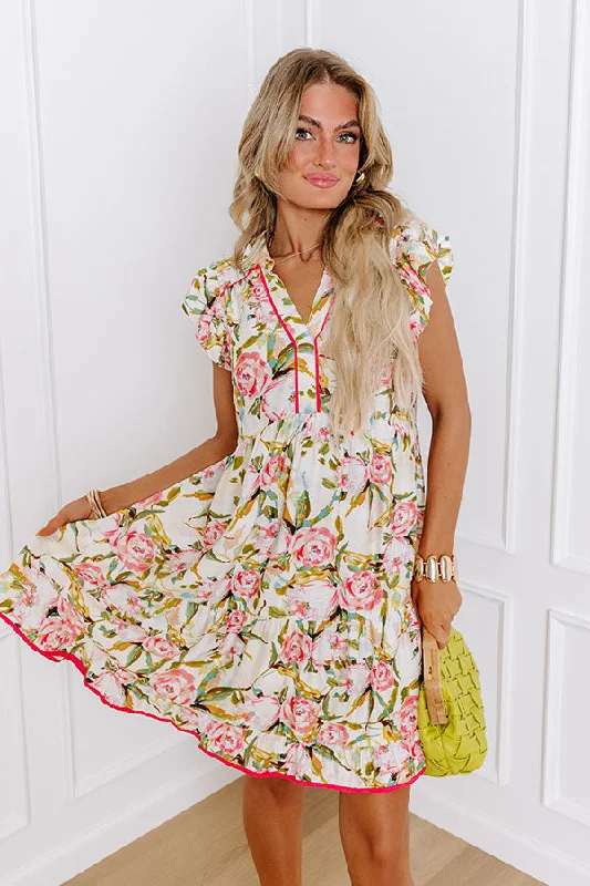 Garden Charm Babydoll Mini Dress Comfortable Bodycon Mini Dress