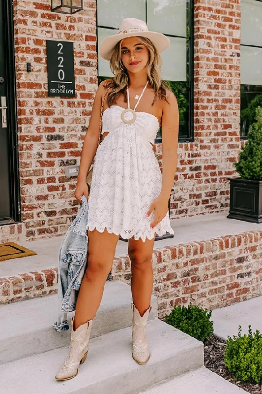 Hilton Head Happy Hour Halter Mini Dress Cozy Satin Mini Dress