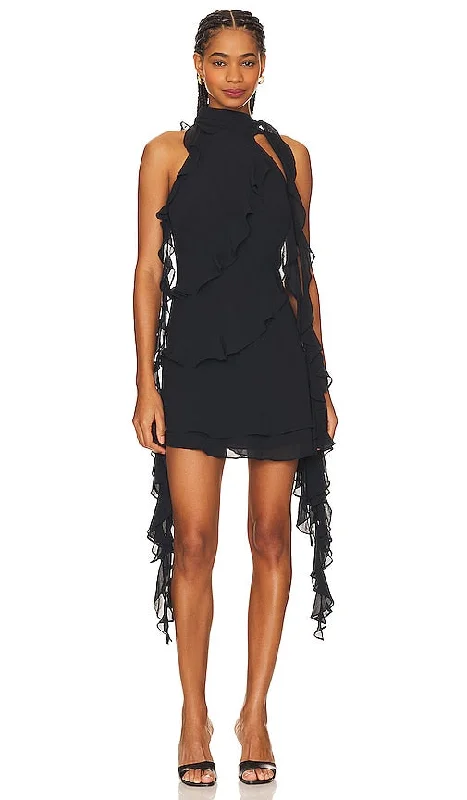 Lovers and Friends Batula Mini Dress in Black Classic Floral Mini Dress