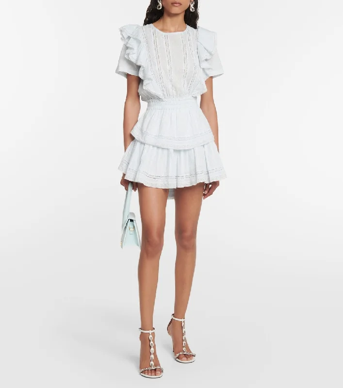 Natasha Mini Dress Horizon Blue Cozy Wraparound Mini Dress