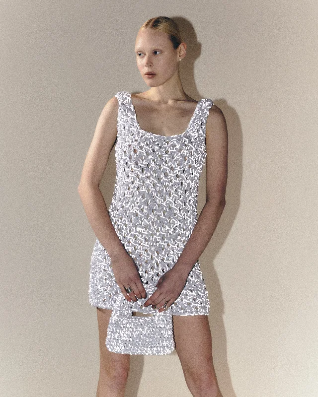 Reflective couture mini dress Comfortable One-Shoulder Mini Dress