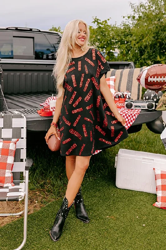 School Spirit Sequin Embroidered Mini Dress in Georgia Chic Bohemian Mini Dress