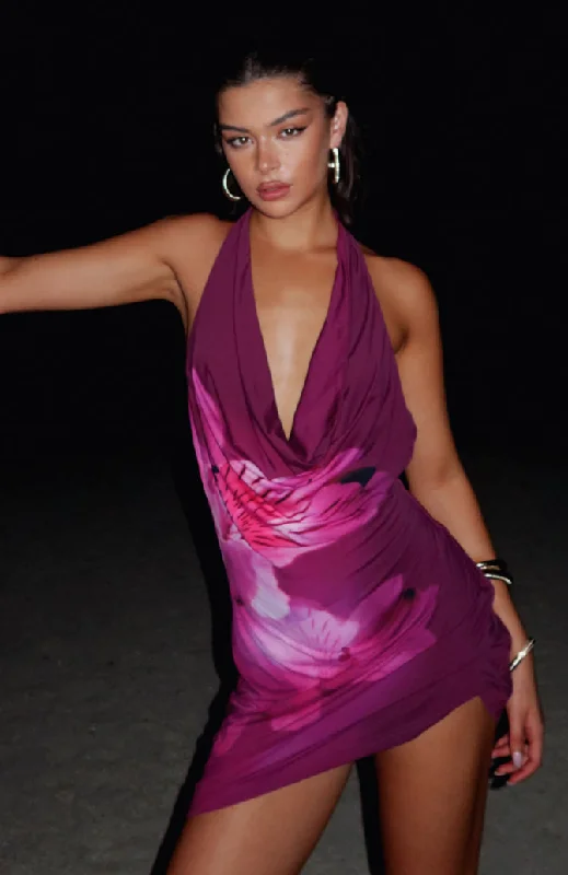 Straight Through Mini Dress Berry Lush Chic Bohemian Mini Dress