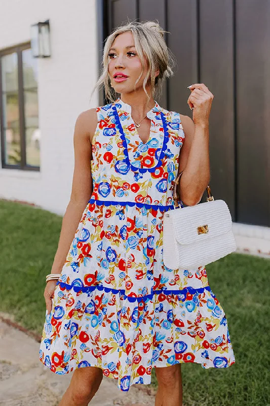 Sunshine And Flowers Mini Dress Comfortable Ruffle Mini Dress