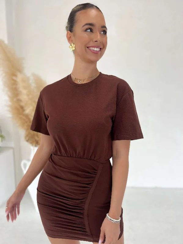 Taylor Mini Dress - Chocolate Stylish Spaghetti Strap Mini Dress