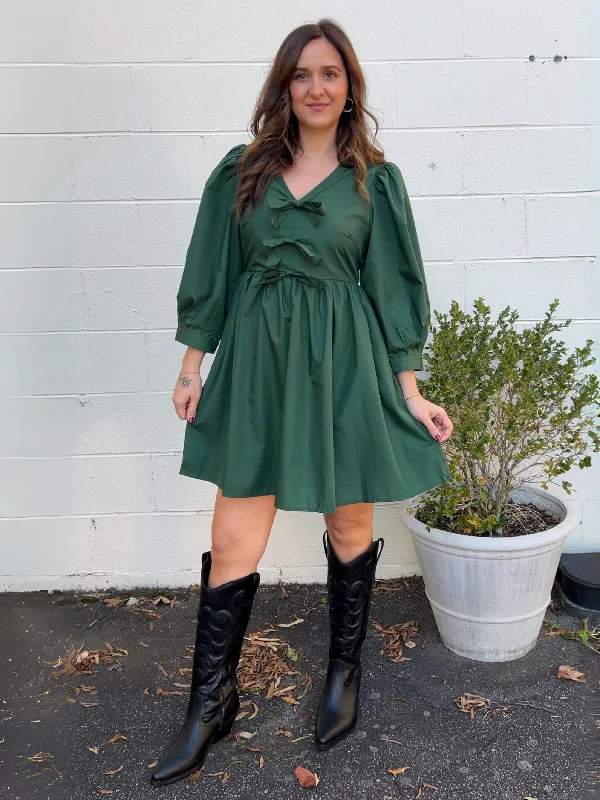 With Envy Bow Front V-Neck Mini Dress Elegant Vintage Mini Dress