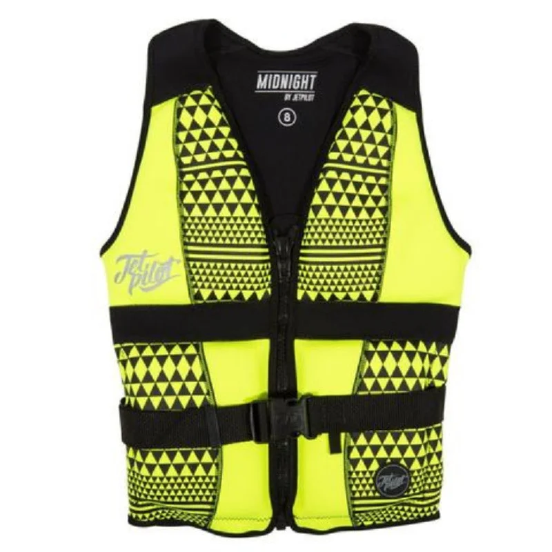 Jetpilot Midnight Neo Life Jacket - Yellow Embroidered Jacket Appliqued Jacket Beaded Jacket