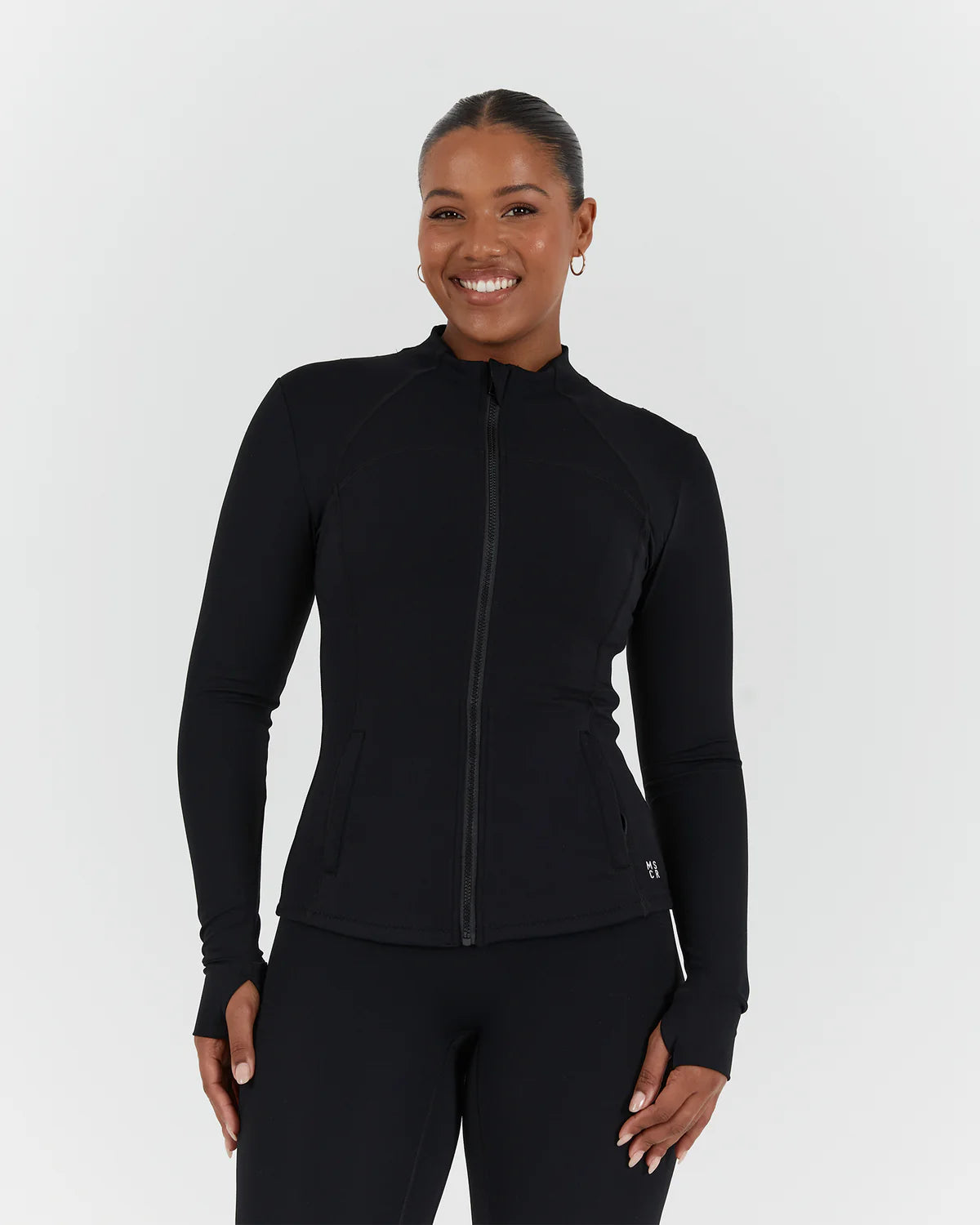 Muscle Republic | Sculpt Zip Up Jacket - Black Welt Pockets Slit Pockets Flap Pockets