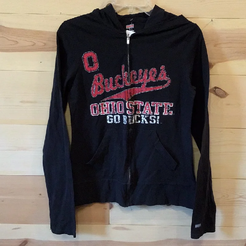 NCAA Soffe Ohio State Buckeyes Black Zip-Up Jacket YOUTH size Large Fitted Jacket Loose Jacket Oversized Jacket