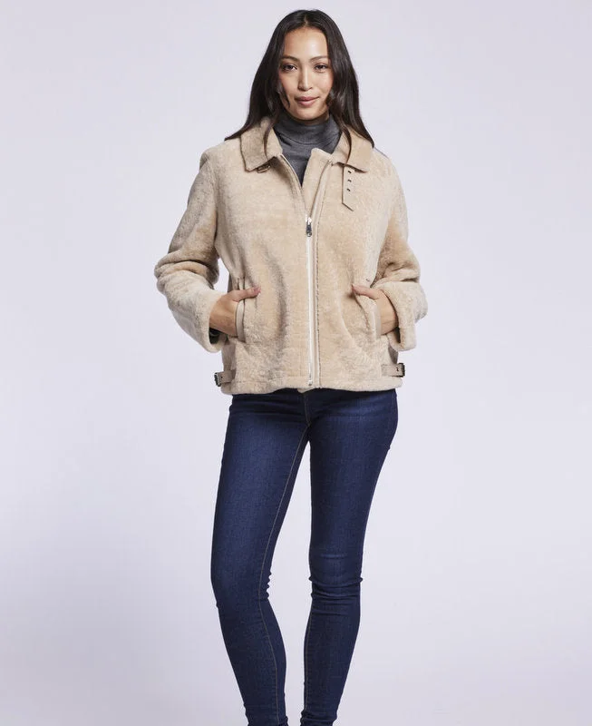 #372 Genuine Shearling Classic Flight Jacket  PLUS SIZES ONLY  $350 Oversized Jacket Tailored Jacket Straight Jacket