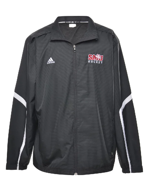 Adidas Black SMU Hockey Jacket - XL Satin Jacket Silk Jacket Chiffon Jacket