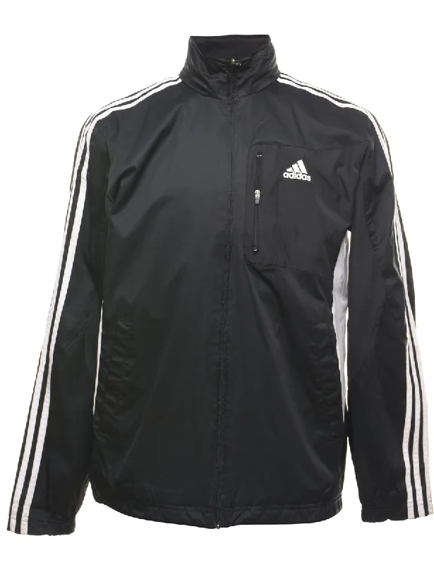 Adidas Black & White Classic Nylon Jacket - S Print Jacket Jacquard Jacket Patchwork Jacket