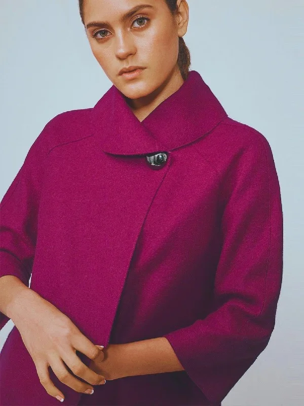 Audrey Jacket in Magenta Satin Jacket Silk Jacket Chiffon Jacket