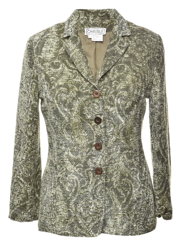 Paisley Pattern Tapestry Jacket - S Faux Fur Jacket Real Fur Jacket Shearling Jacket