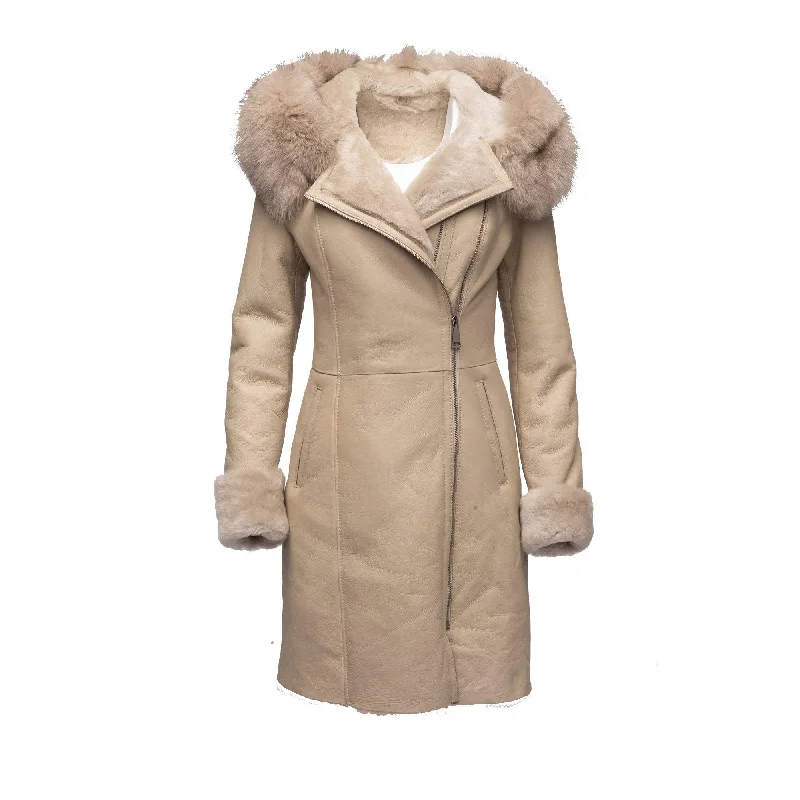 Gracie's Hooded Shearling Sheepskin fox fur Jacket Mesh Jacket Canvas Jacket Denim Jacket