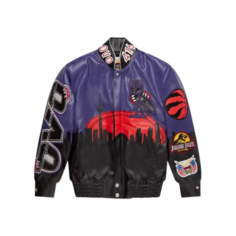 Jurassic Park Varsity Leather Jacket Tiered Jacket Buttoned Jacket Zippered Jacket