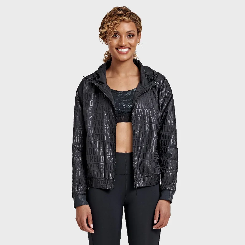 Sports Jacket with Freddy Print - Black Lace Jacket Ribbed Jacket Sequined Jacket