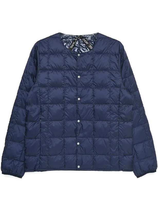 Taion Taion-104 Down Jacket Navy Collared Jacket Crew Neck Jacket Turtle Neck Jacket