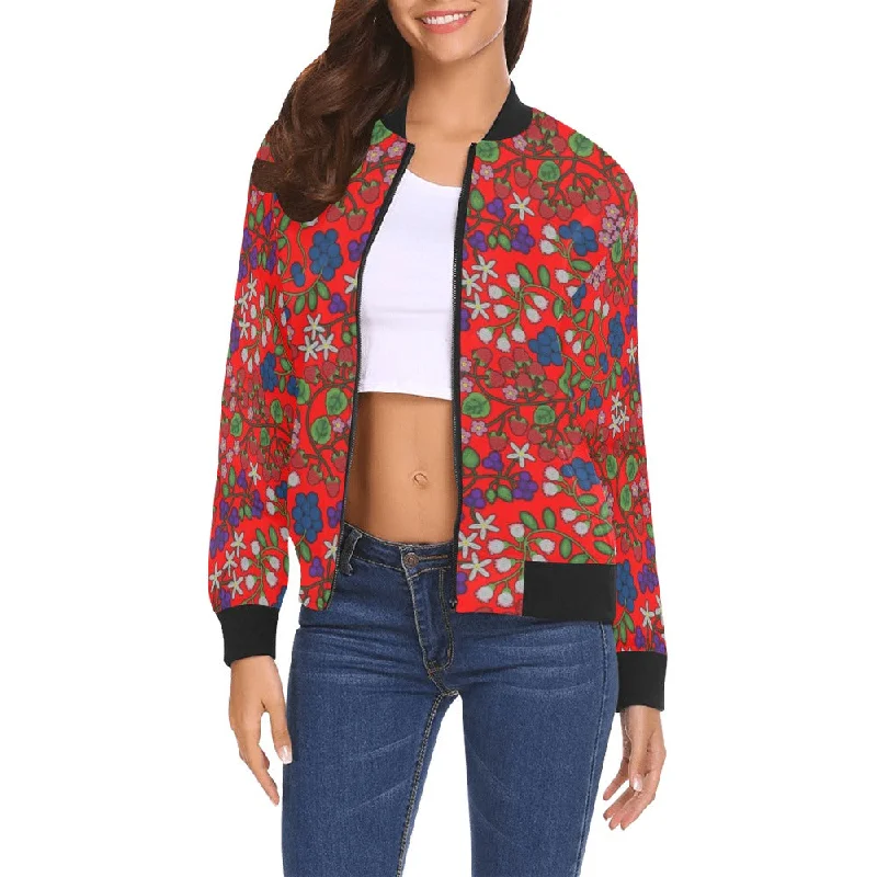 Takwakin Harvest Fire All Over Print Bomber Jacket for Women Fleece Jacket Down Jacket Parka