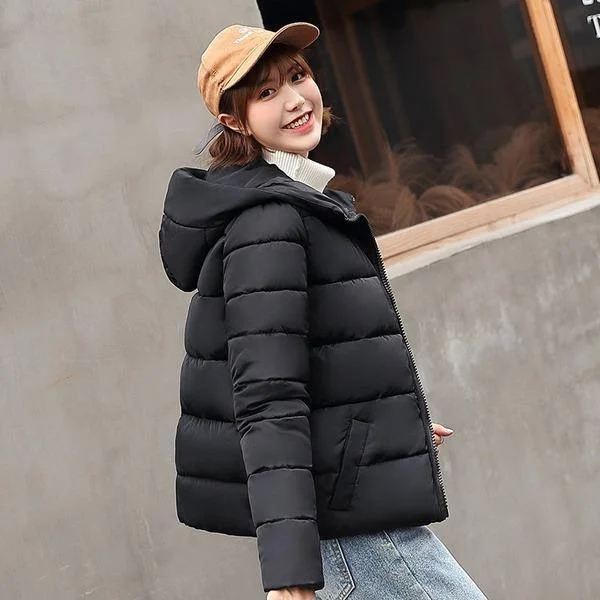 Vintage Jackets Women Winter New Hooded Cotton Parkas Coat One-Shoulder Jacket Off-the-Shoulder Jacket Asymmetrical Jacket