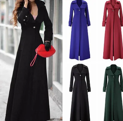 Womens Winter Lapel Slim Coat Long Parka Overcoat Outwear woman clothes Trench Jacket long coats moda feminina Cotton Jacket Linen Jacket Terry Jacket