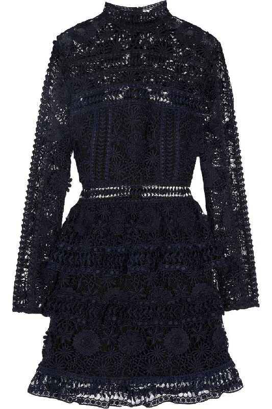 Ava guipure lace mini dress Fashionable Denim Mini Dress