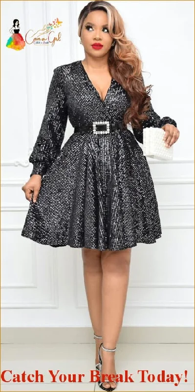 Catch A Break Plus Size V-Neck Mini Dress Trendy Lace Mini Dress