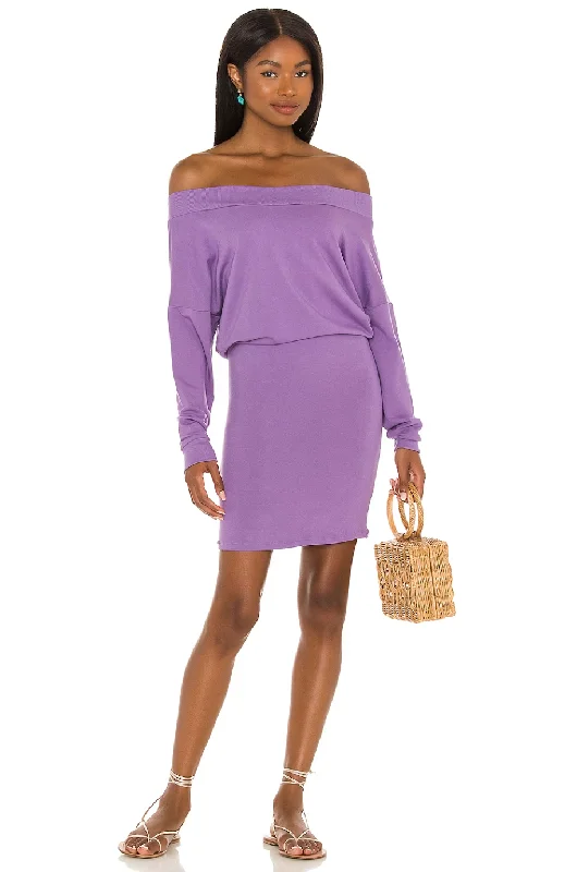 Indah Clothing Babyruth Long Sleeve Mini Dress in Chakra Cozy Ribbed Mini Dress