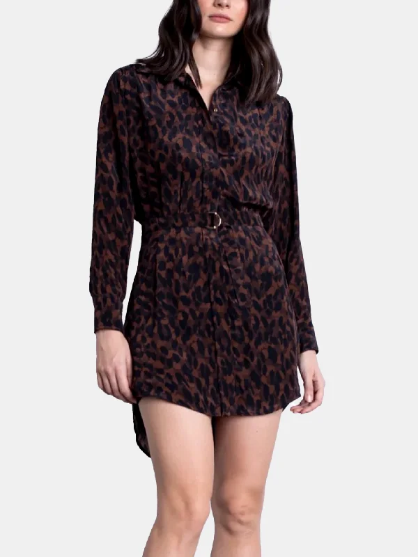 Kylie Print Mini Dress Comfortable Fit-and-Flare Mini Dress