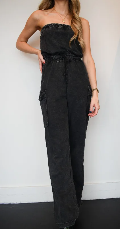 Easy Come Easy Go Jumper - Washed Black Mesh Fabric Canvas Fabric Denim Fabric
