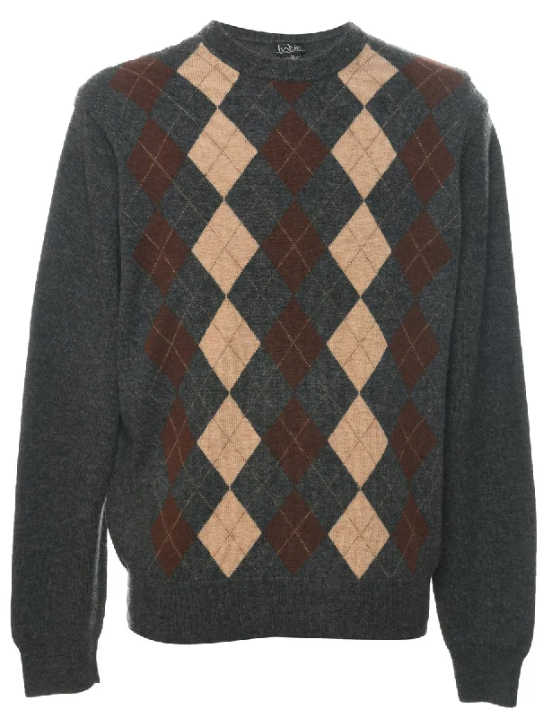 Argyle Jumper - XL Soft Cozy Warm