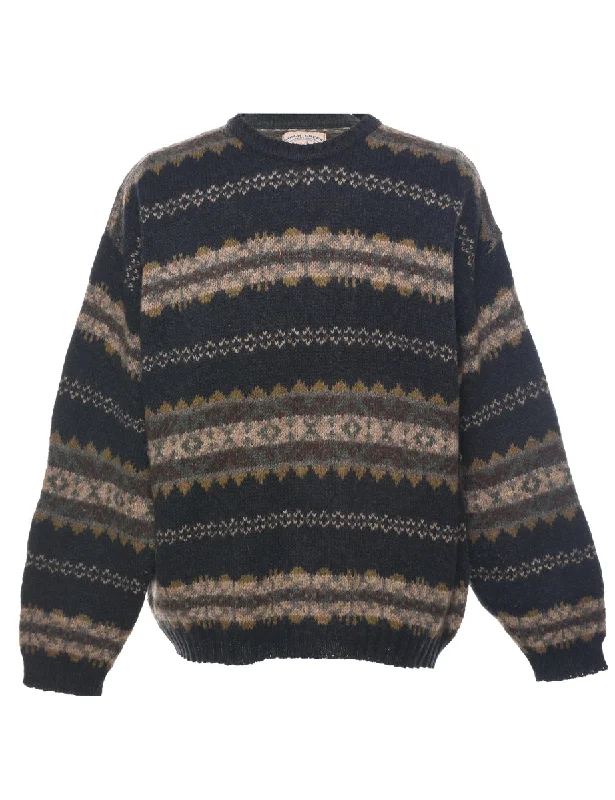 Aztec Print Jumper - L Velvet Chenille Corduroy