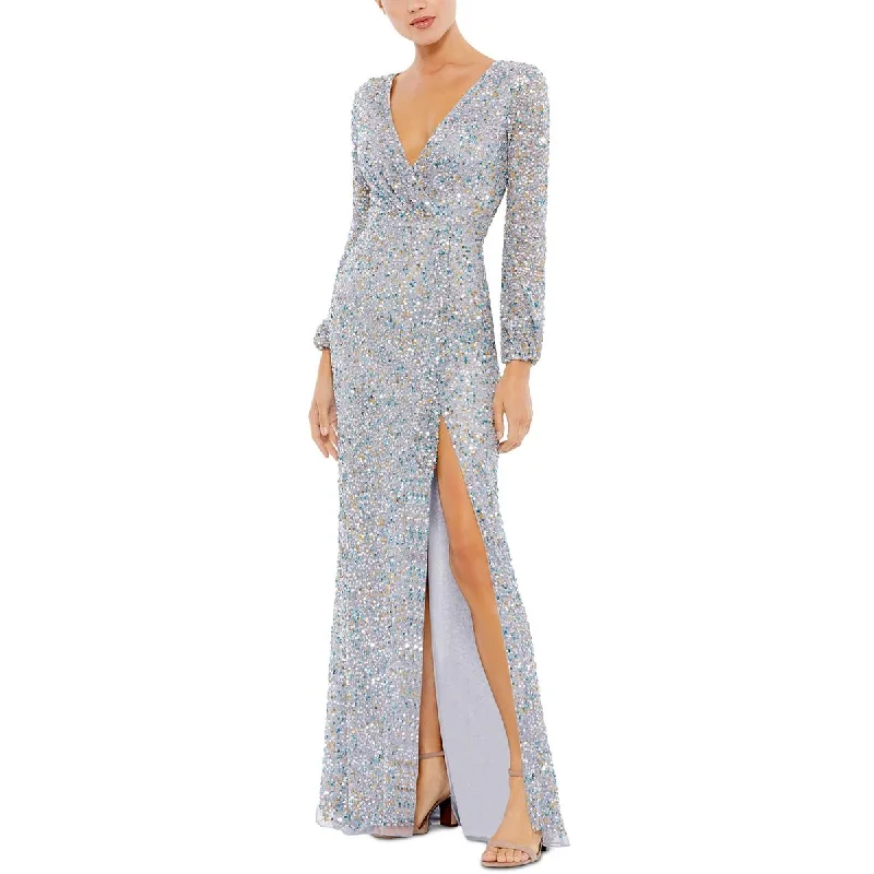 Womens Sequined Long Evening Dress