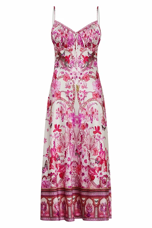 GATHERED BODICE BIAS DRESS