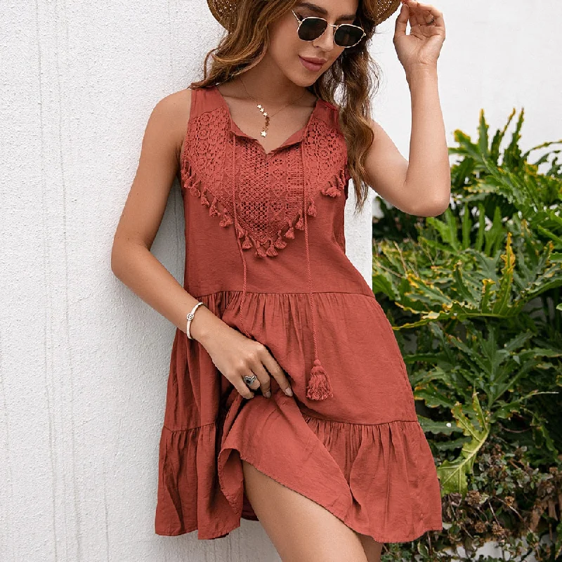 Conservative Tassel Dress