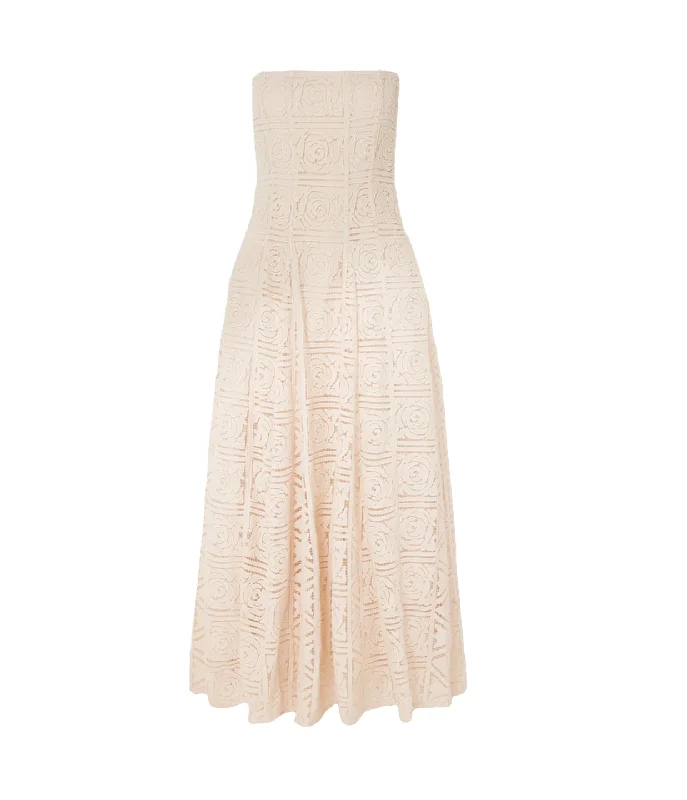 Solia Strapless Dress in Gardenia