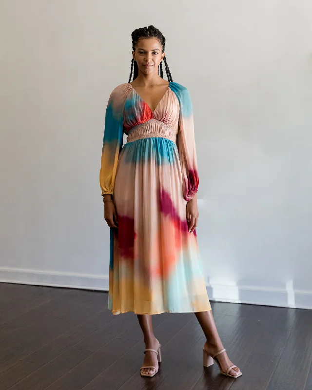 Gilner Farrar Lauren Dress in Blue Lagoon Print