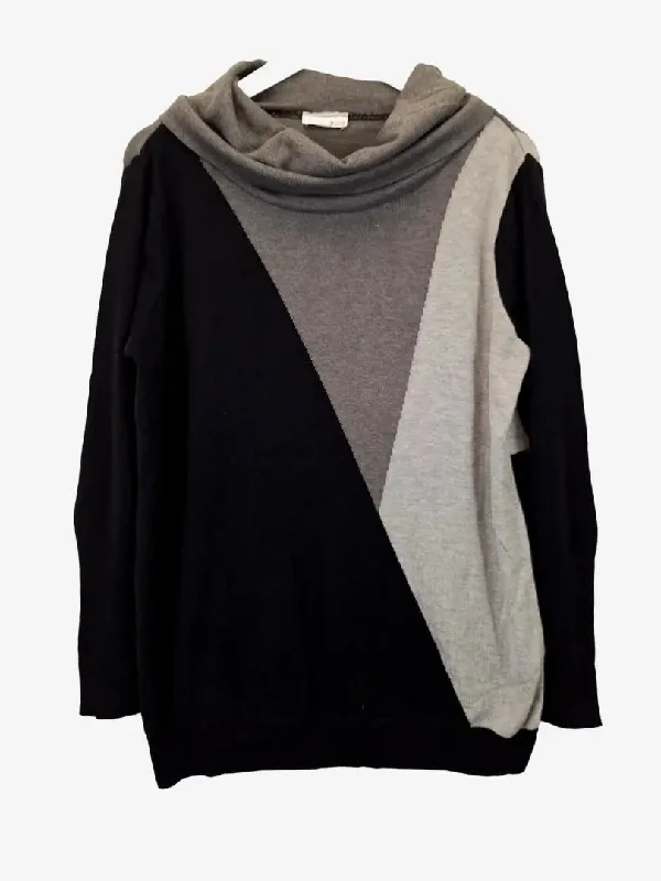 Heine Asymmetric Colour Block Relaxed Jumper Size 14 Iron Safe Non-Iron Wrinkle Free