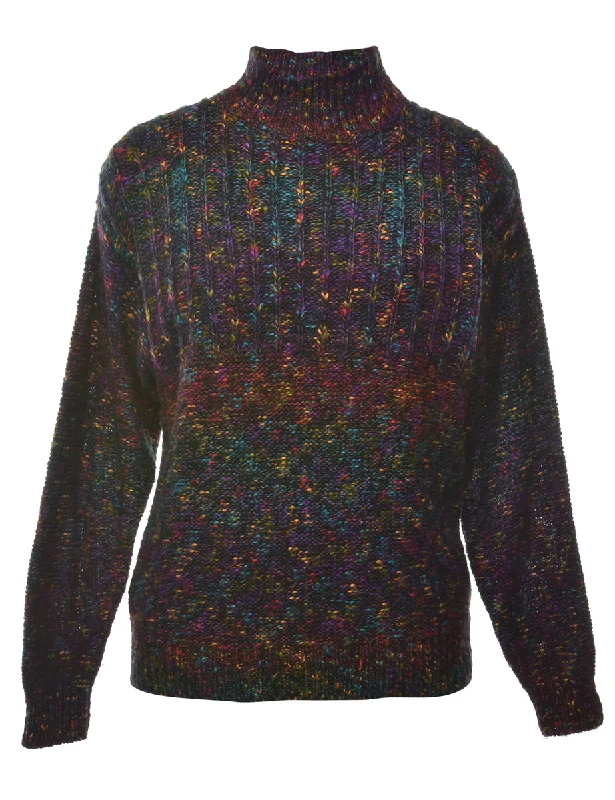 High Neck Cable Knit Jumper - S Velvet Chenille Corduroy