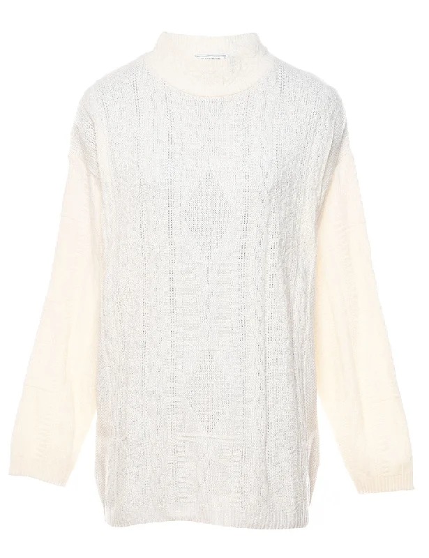 High Neck  Jumper - M Bright Pastel Dark