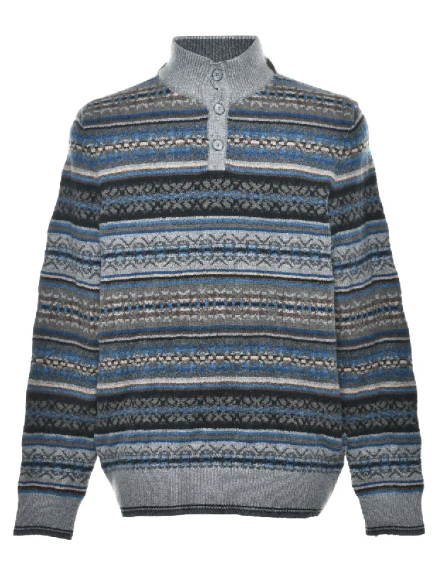 High Neck Nordic Jumper - M Wool Fabric Cashmere Fabric Tweed Fabric