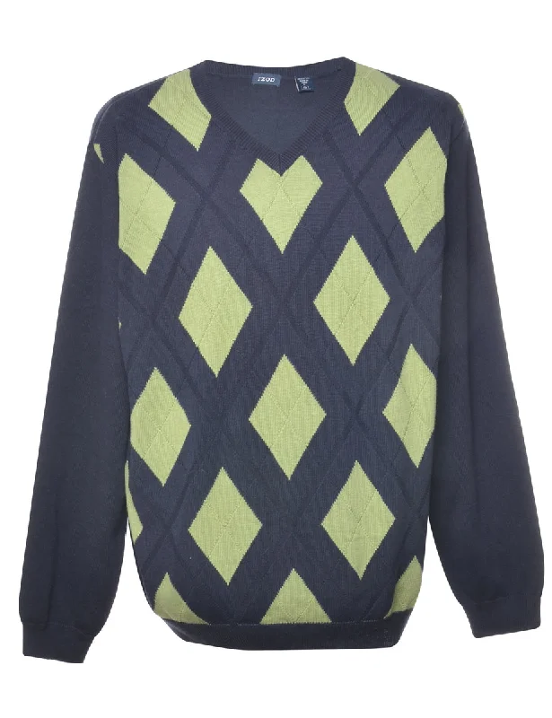 Izod Argyle Jumper - L Rayon Fabric Velvet Fabric Corduroy Fabric