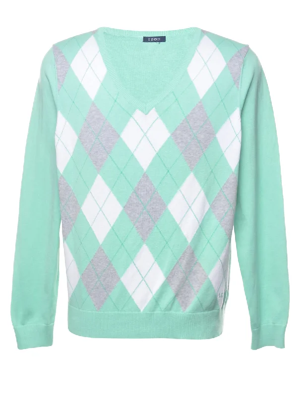 Izod Argyle Jumper - M Jersey Fabric Tulle Fabric Batik Fabric