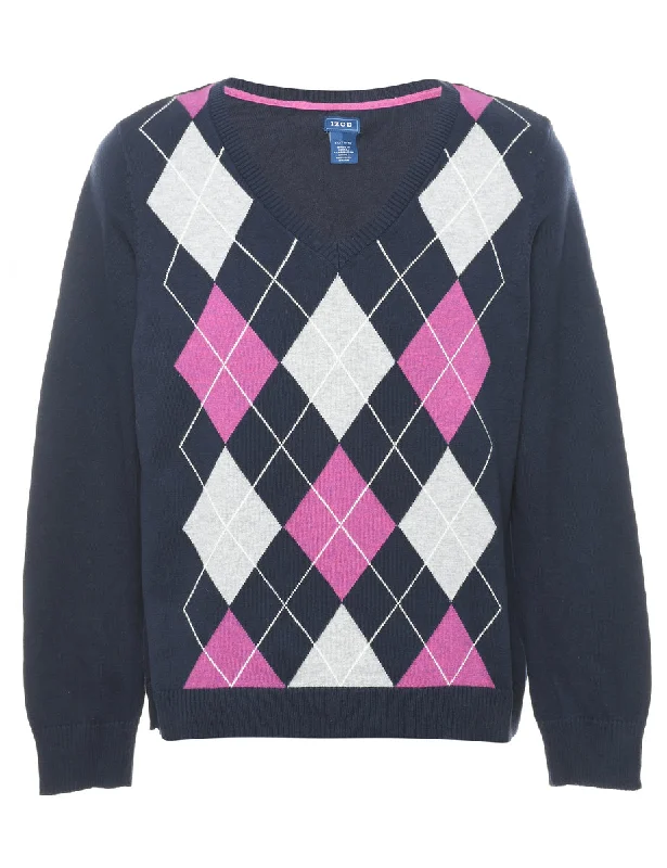 Izod Argyle Jumper - XL Wool Sweater Cotton Sweater Cashmere Sweater
