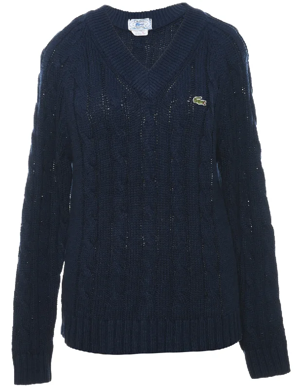 Izod Lacoste Cable Knit Jumper - L Sequined Glittery Shiny