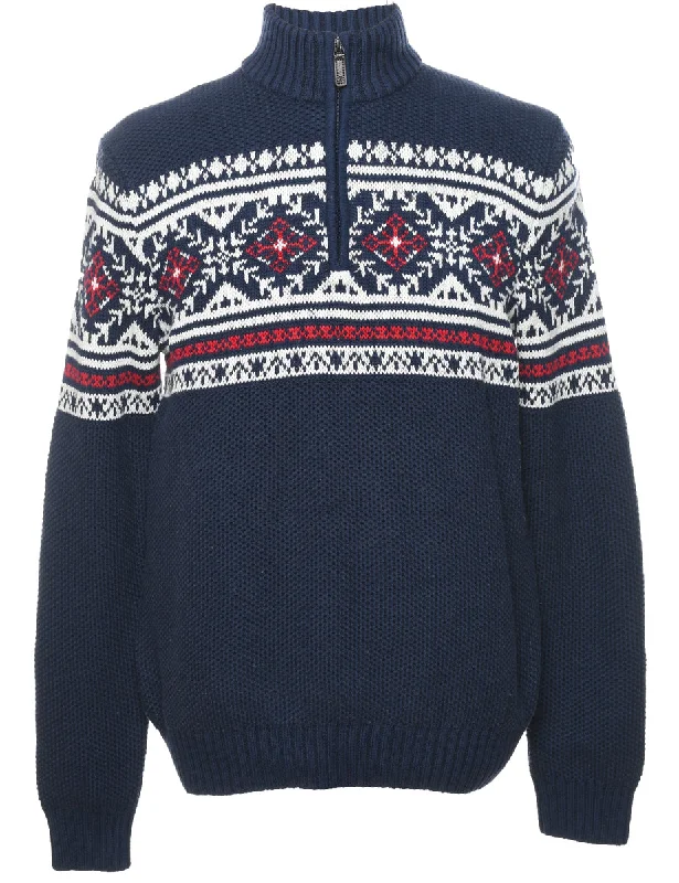 Izod Nordic Jumper - L Houndstooth Herringbone Solid
