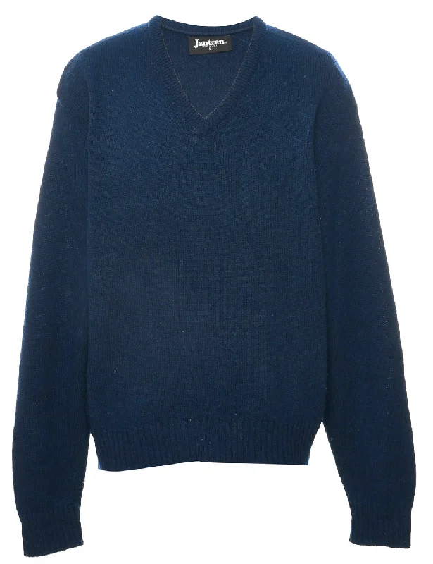 Jantzen Navy Jumper - L Tailored Straight A-Line